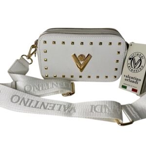 Valentino Orlandi Crossbody Bag White w/ Detachable Strap Vegan NWT (MSRP $159)